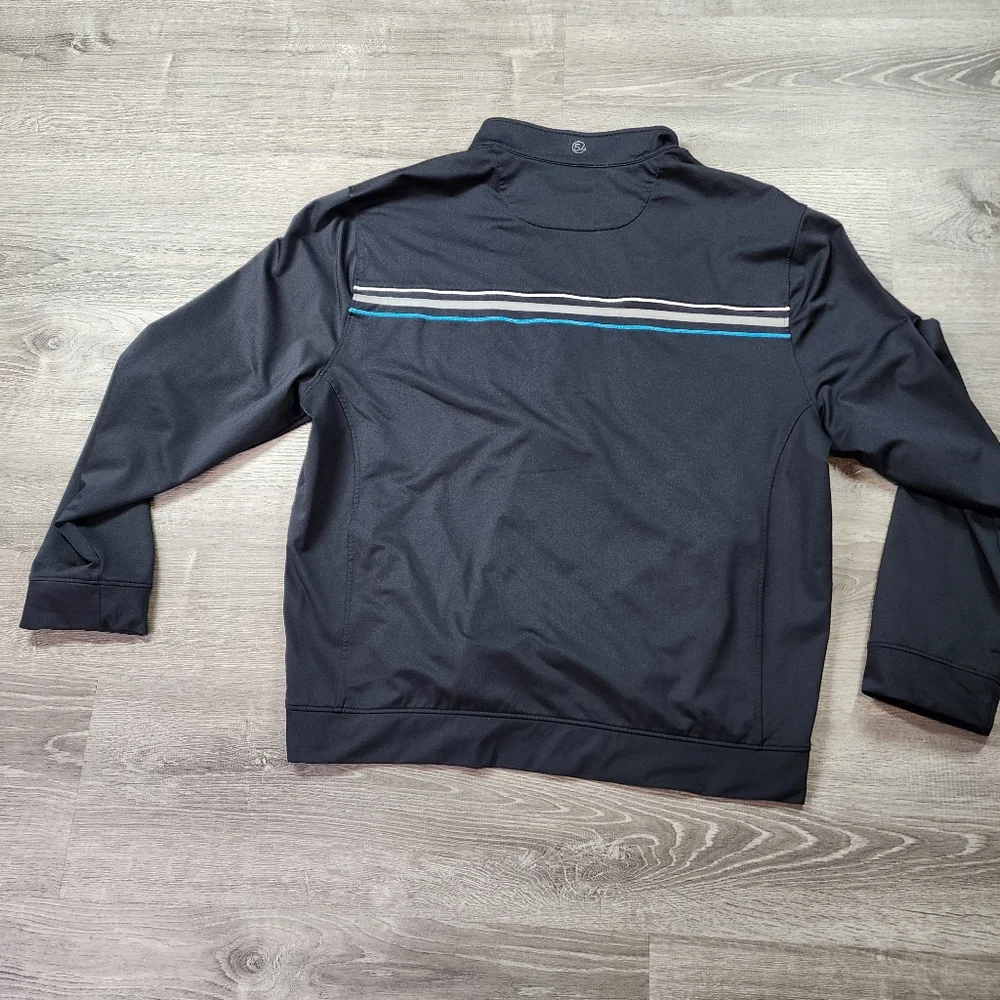 CHASE 54 Pullover Quarter Zip Black Blue Men's 2XL